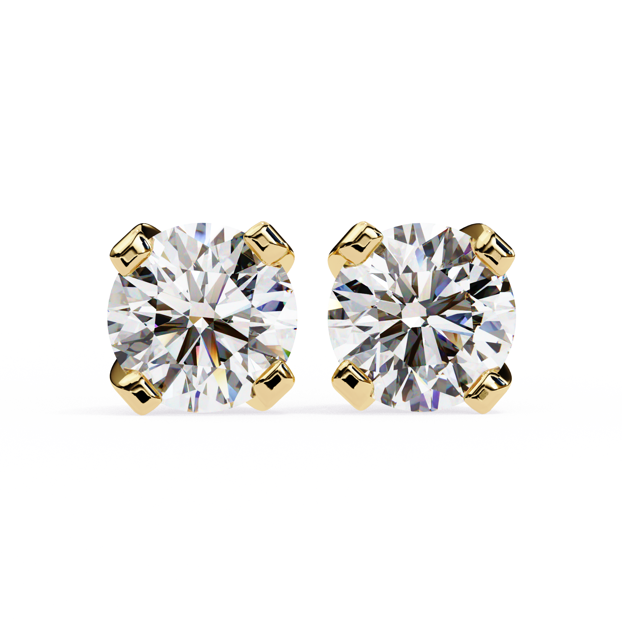 Brilliance Channel-Set Diamond Stud Earrings — 10k–18k Gold
