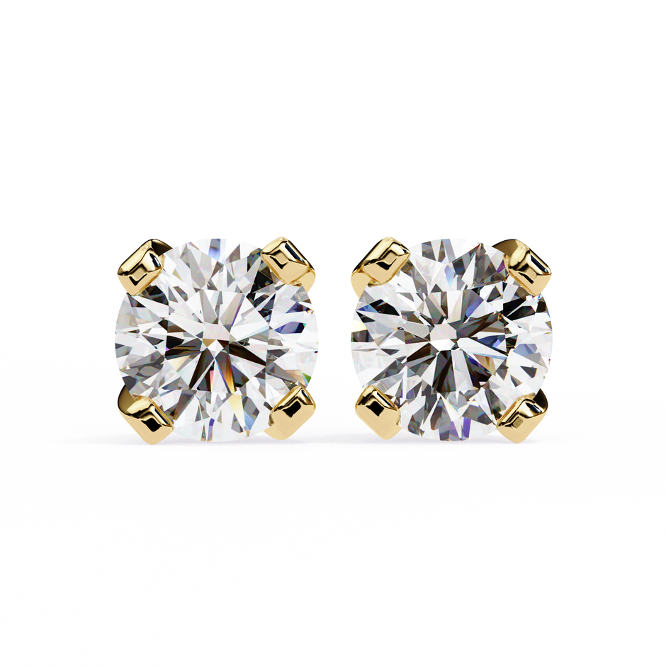 Brilliance Channel-Set Diamond Stud Earrings — 10k–18k Gold