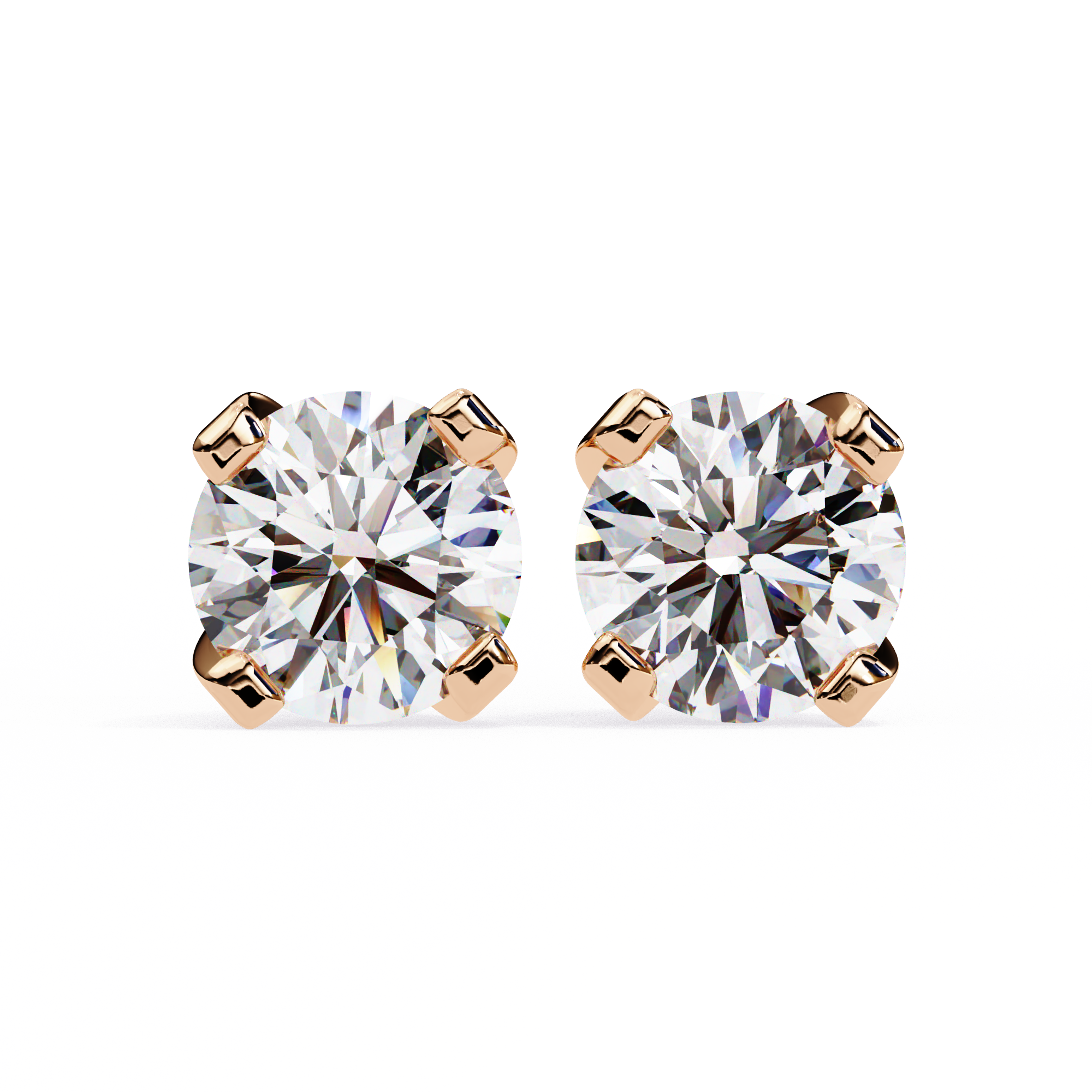 Brilliance Channel-Set Diamond Stud Earrings — 10k–18k Gold