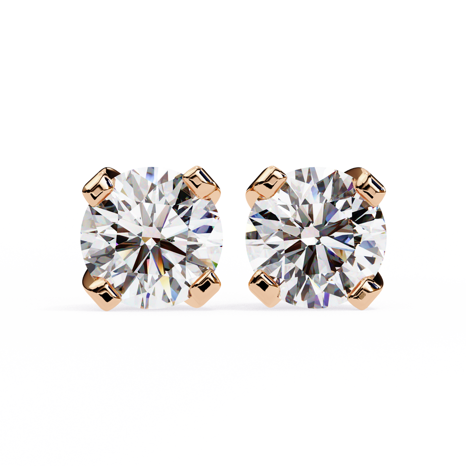 Brilliance Channel-Set Diamond Stud Earrings — 10k–18k Gold