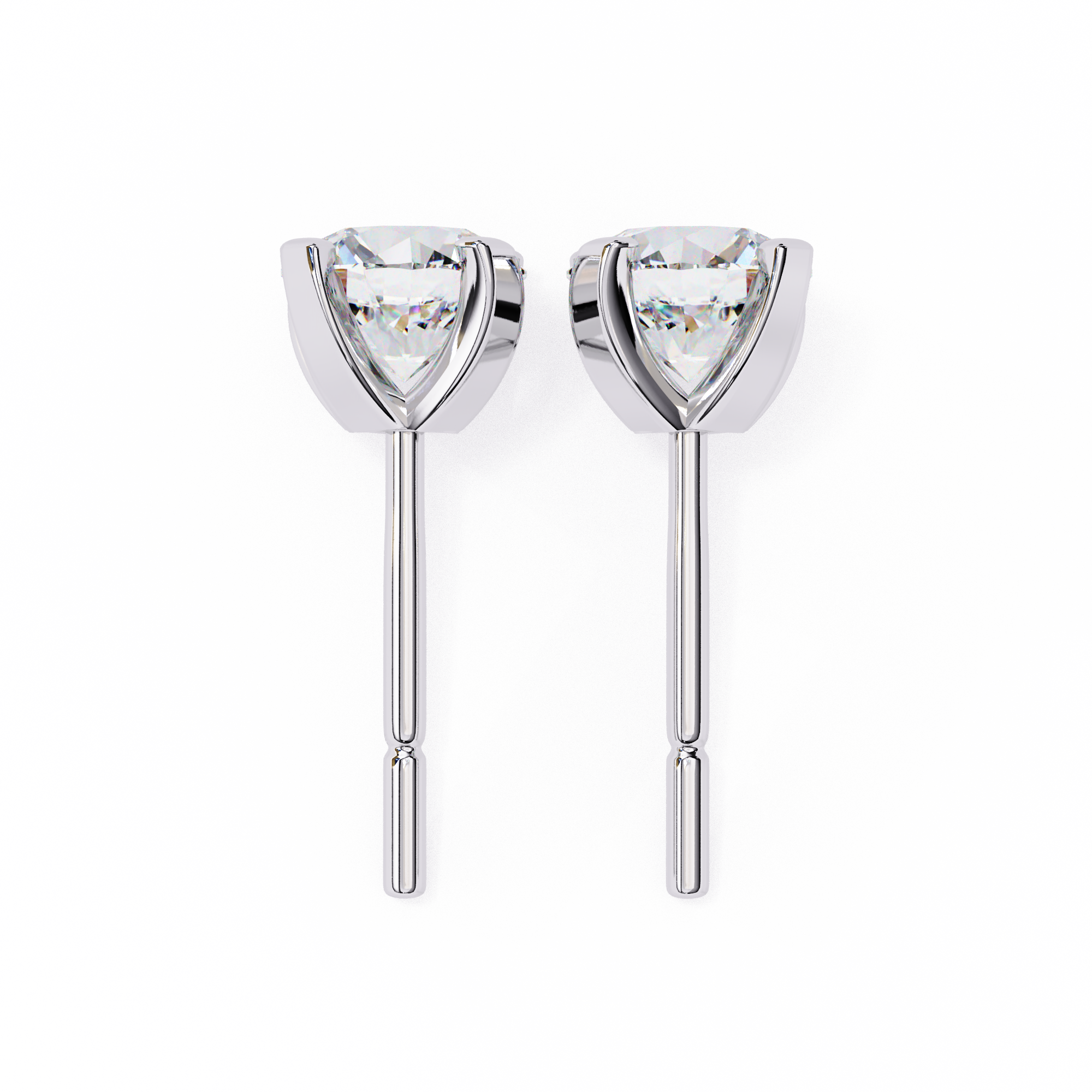 Brilliance Channel-Set Diamond Stud Earrings — 10k–18k Gold