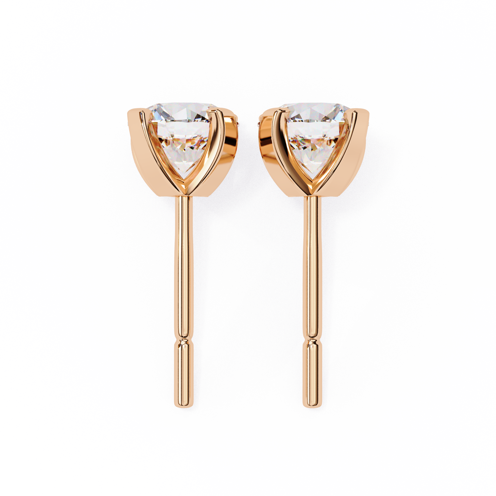Brilliance Channel-Set Diamond Stud Earrings — 10k–18k Gold