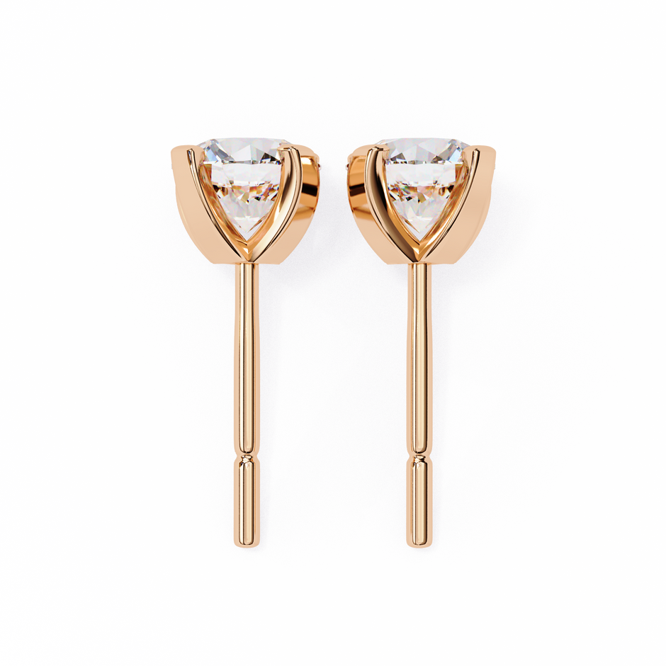 Brilliance Channel-Set Diamond Stud Earrings — 10k–18k Gold