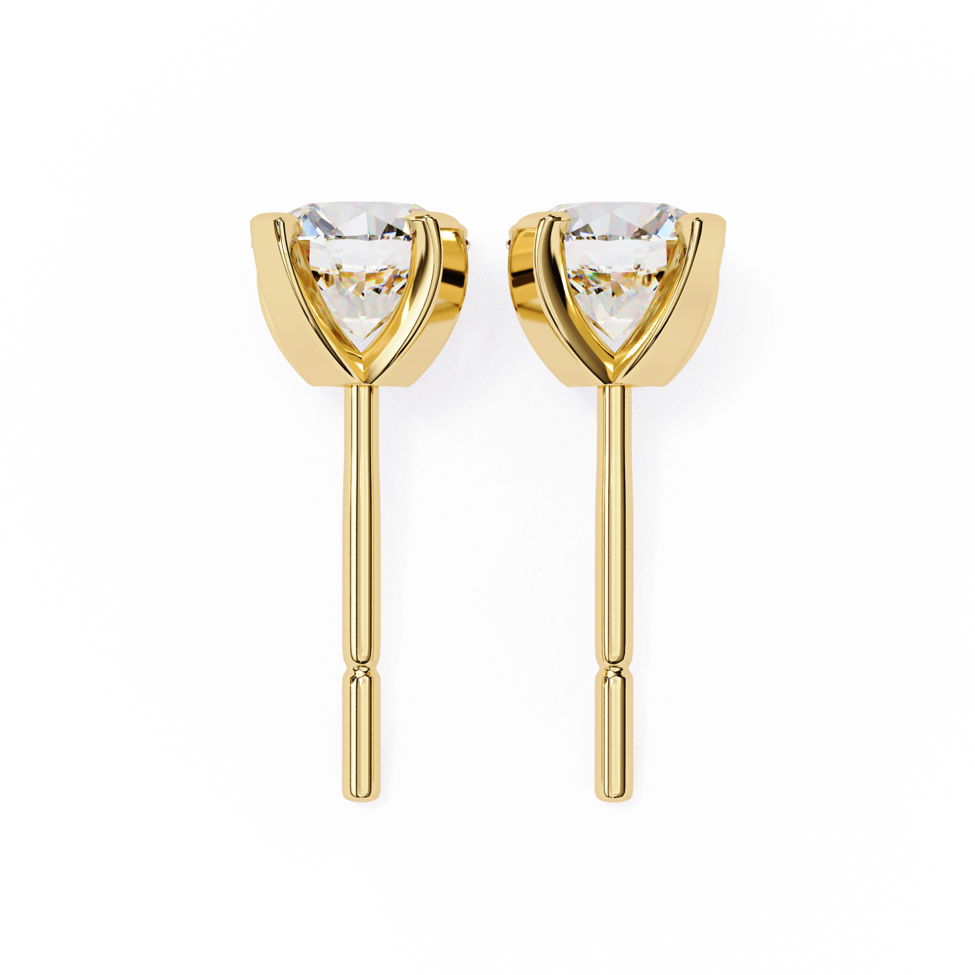 Brilliance Channel-Set Diamond Stud Earrings — 10k–18k Gold