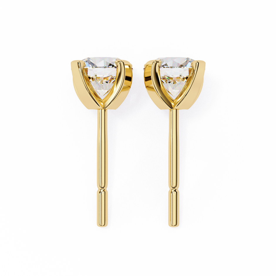 Brilliance Channel-Set Diamond Stud Earrings — 10k–18k Gold