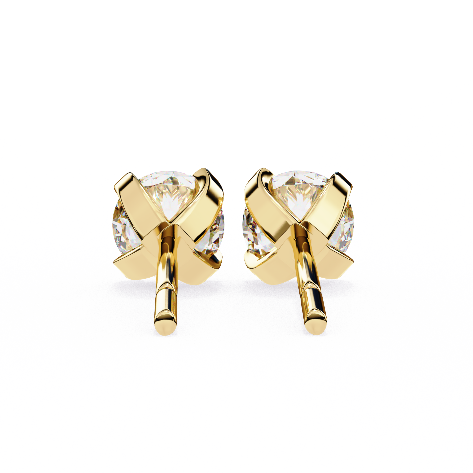 Brilliance Channel-Set Diamond Stud Earrings — 10k–18k Gold