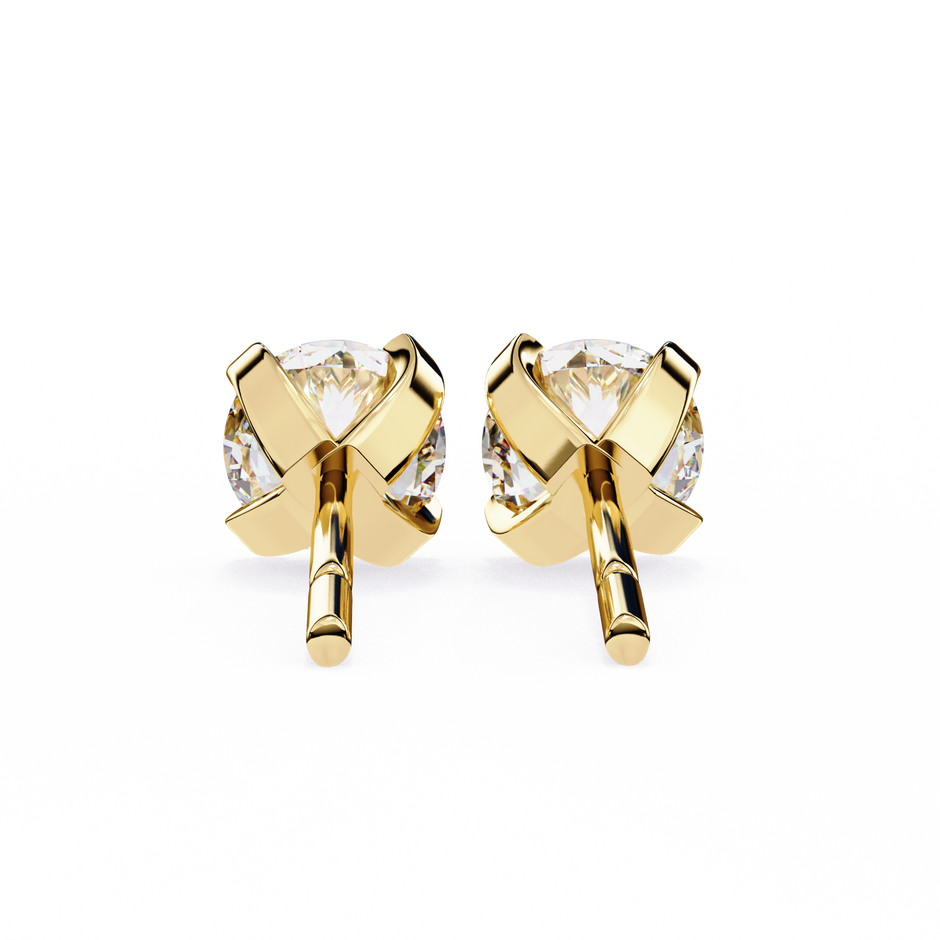 Brilliance Channel-Set Diamond Stud Earrings — 10k–18k Gold