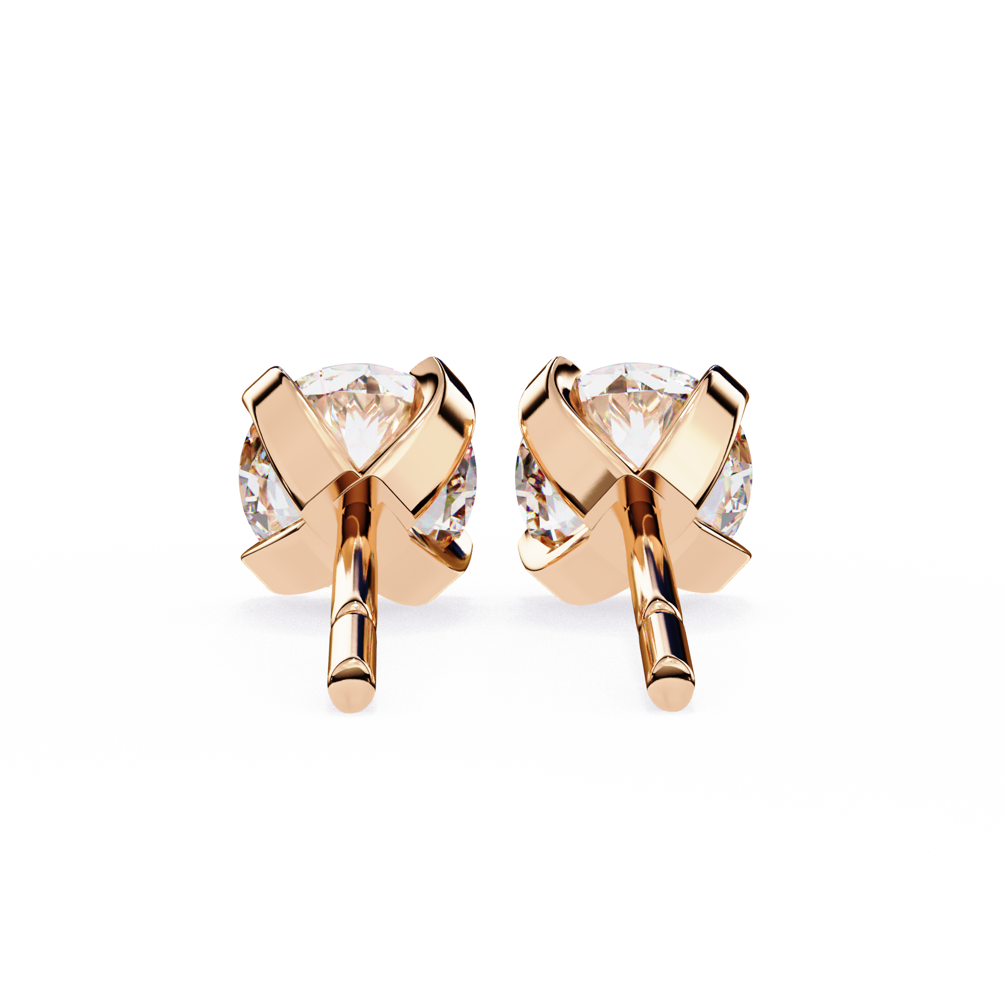 Brilliance Channel-Set Diamond Stud Earrings — 10k–18k Gold