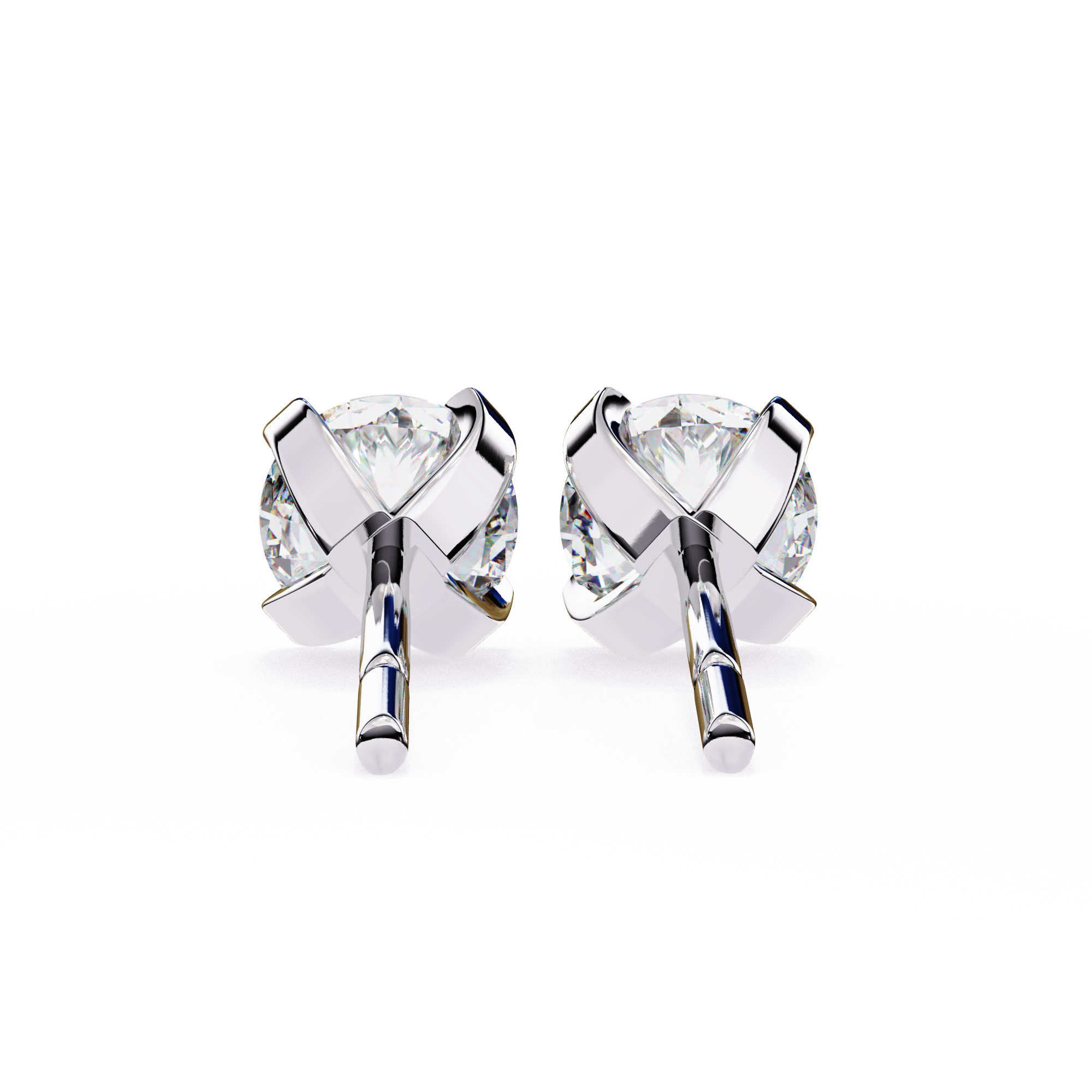 Brilliance Channel-Set Diamond Stud Earrings — 10k–18k Gold