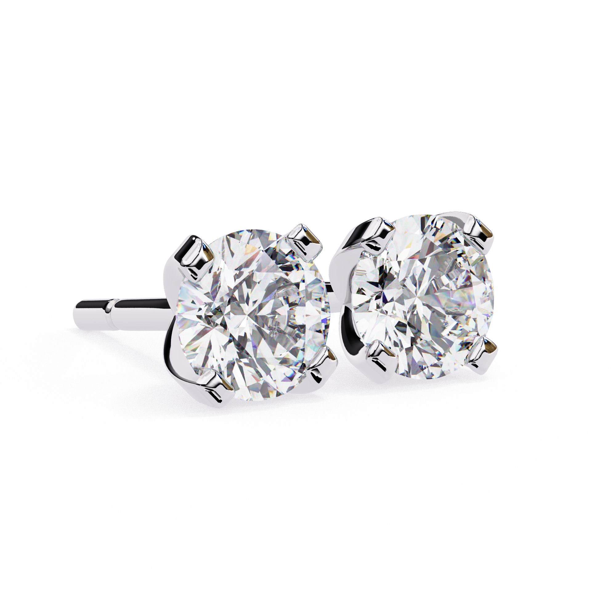Brilliance Channel-Set Diamond Stud Earrings — 10k–18k Gold