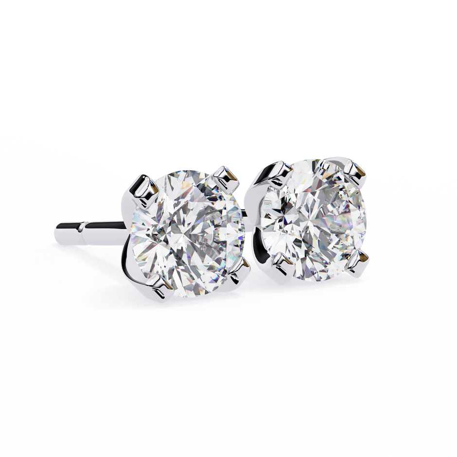 Brilliance Channel-Set Diamond Stud Earrings — 10k–18k Gold