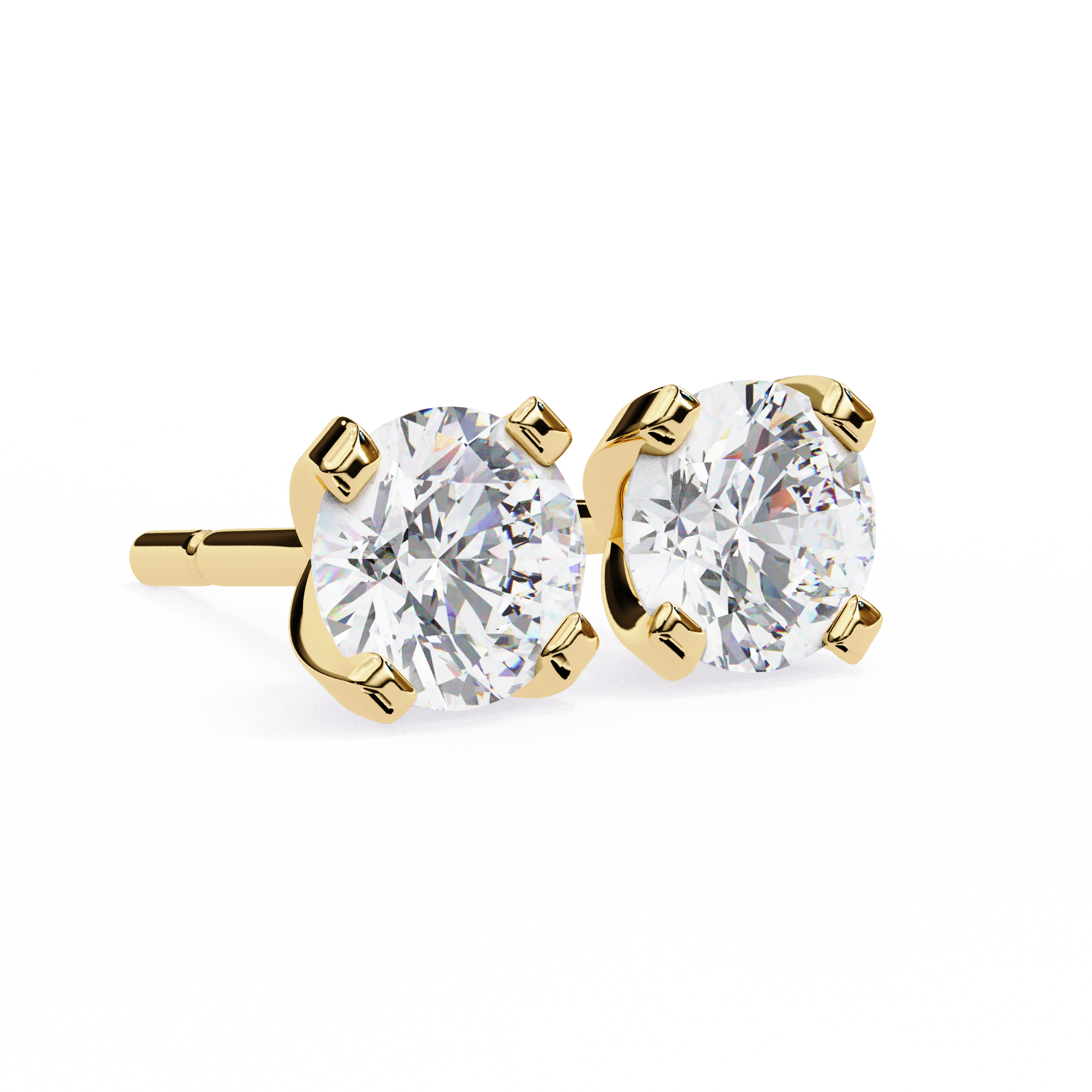 Brilliance Channel-Set Diamond Stud Earrings — 10k–18k Gold