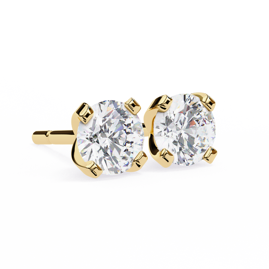 Brilliance Channel-Set Diamond Stud Earrings — 10k–18k Gold