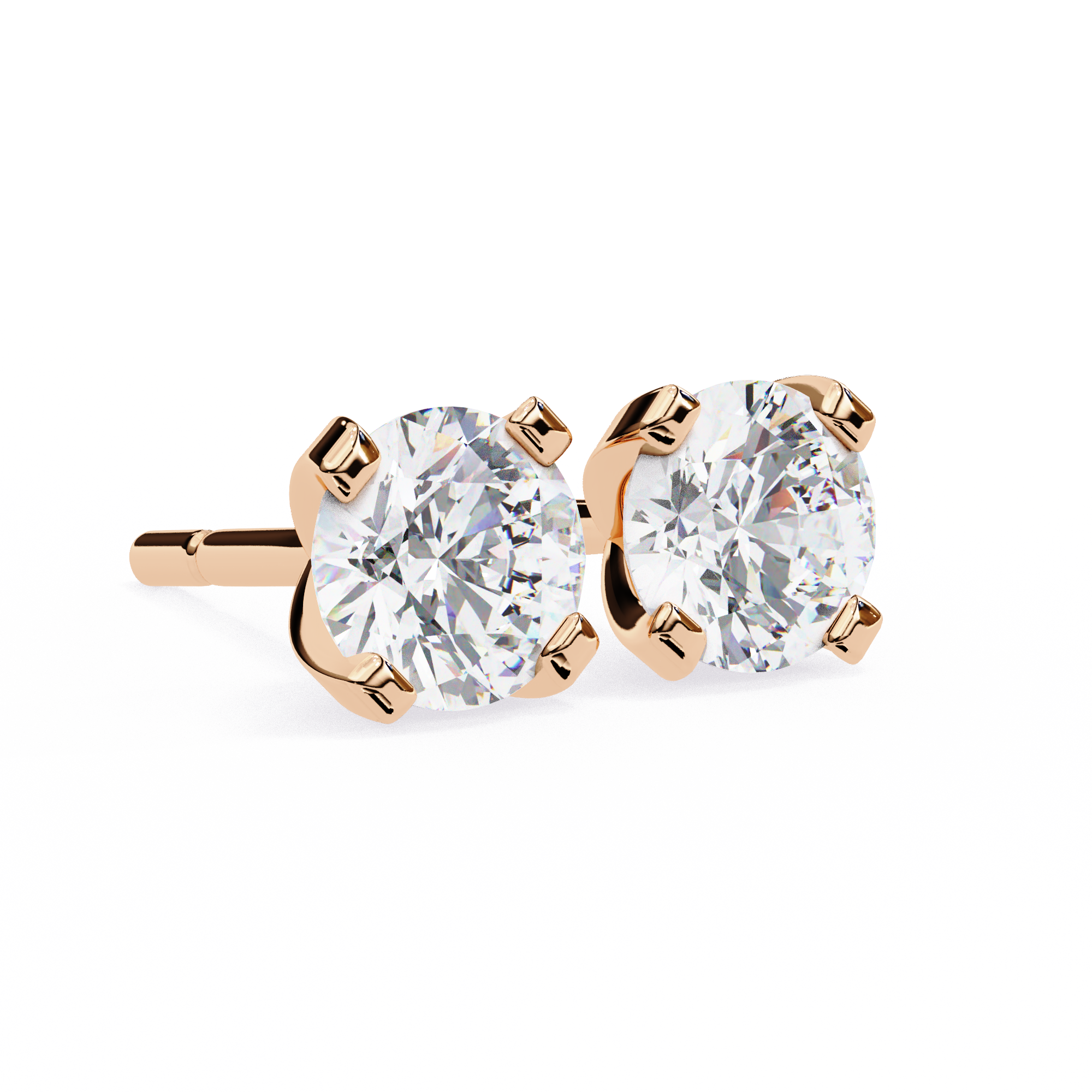 Brilliance Channel-Set Diamond Stud Earrings — 10k–18k Gold