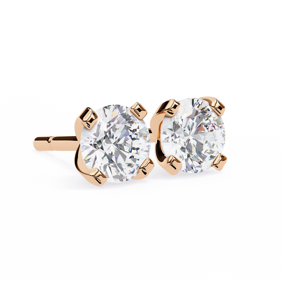 Brilliance Channel-Set Diamond Stud Earrings — 10k–18k Gold