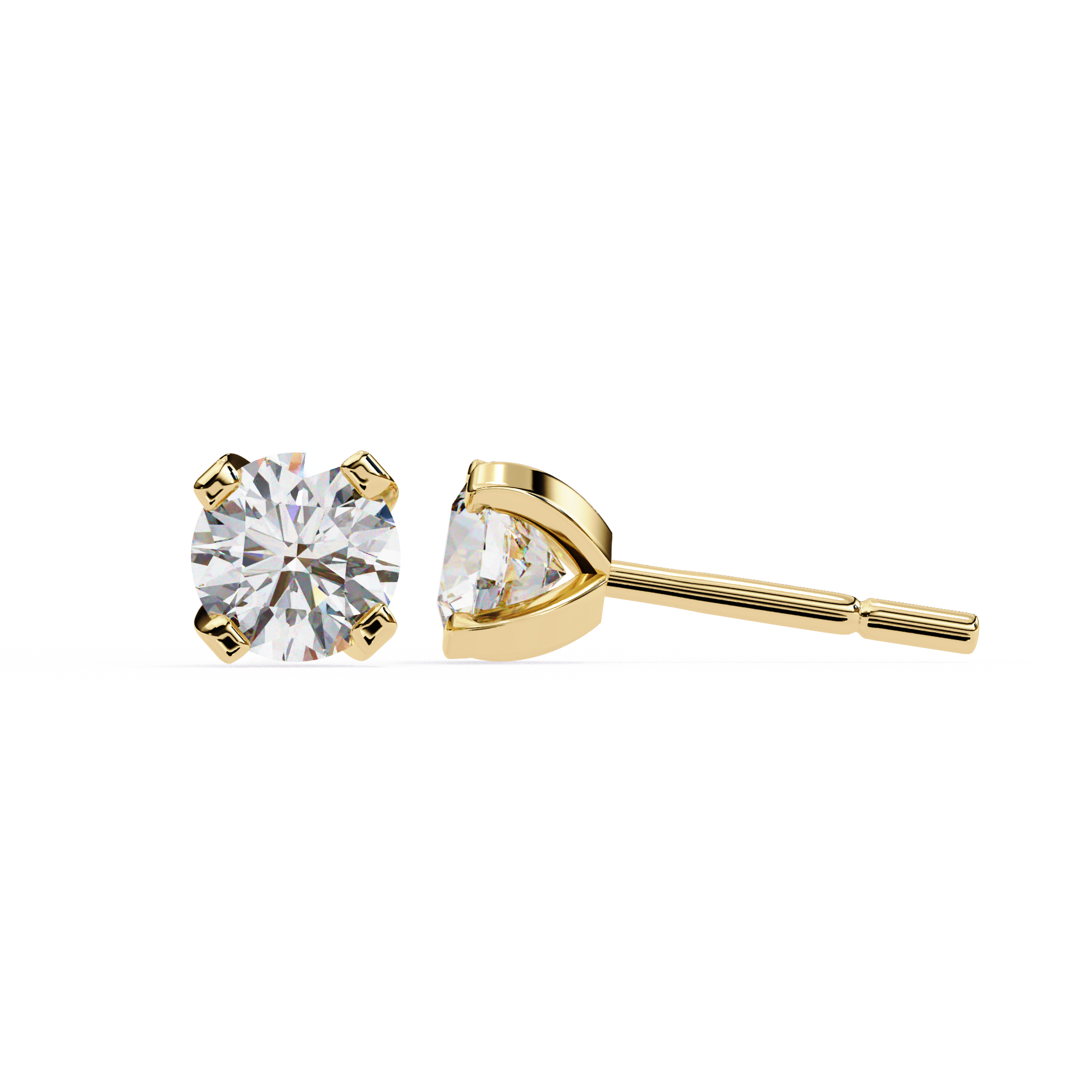 Brilliance Channel-Set Diamond Stud Earrings — 10k–18k Gold