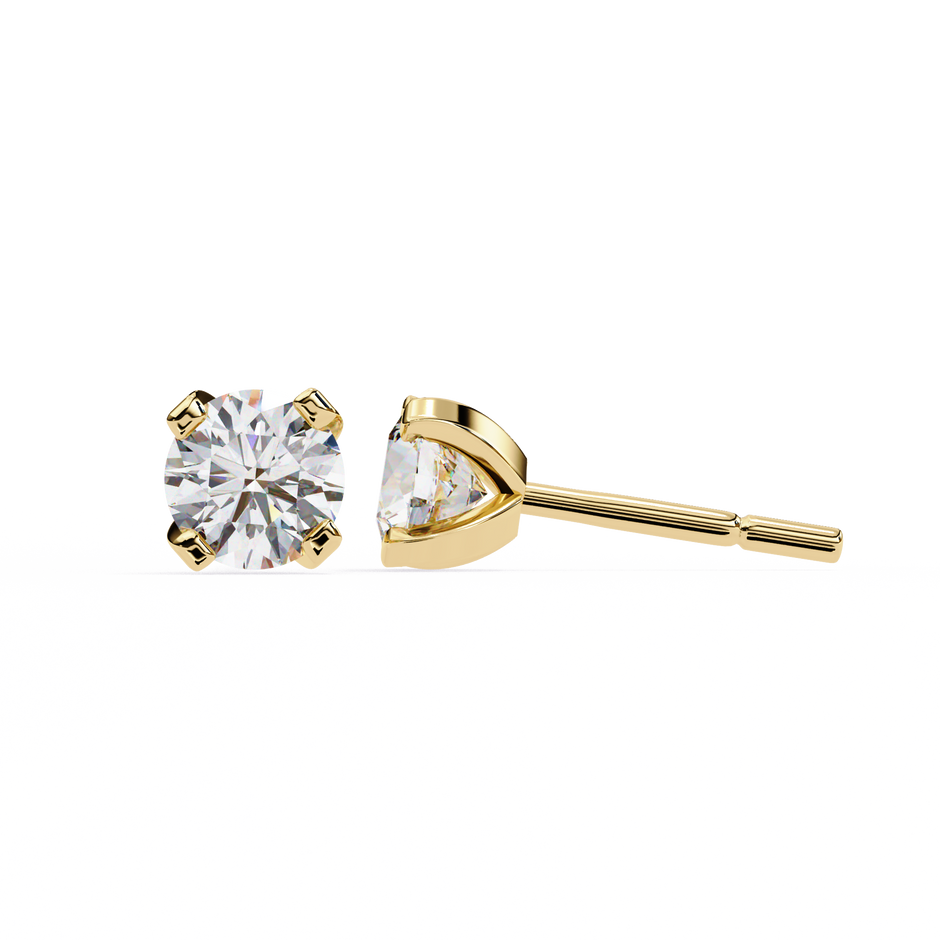 Brilliance Channel-Set Diamond Stud Earrings — 10k–18k Gold