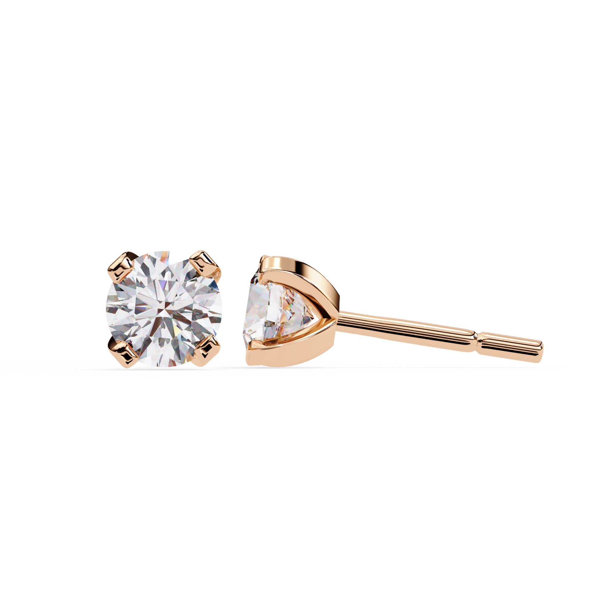 Brilliance Channel-Set Diamond Stud Earrings — 10k–18k Gold