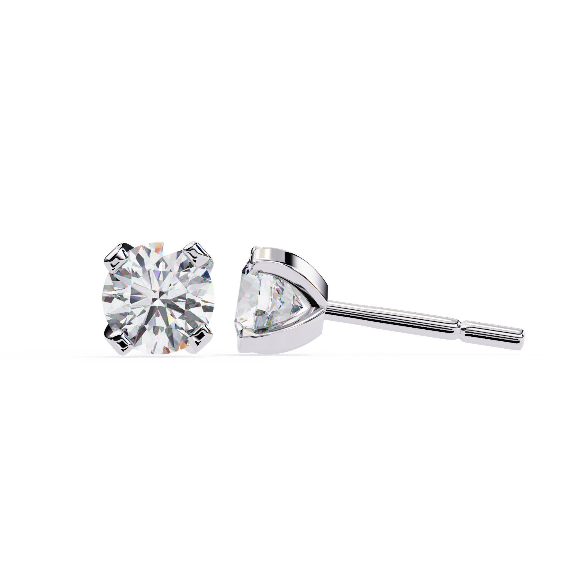 Brilliance Channel-Set Diamond Stud Earrings — 10k–18k Gold