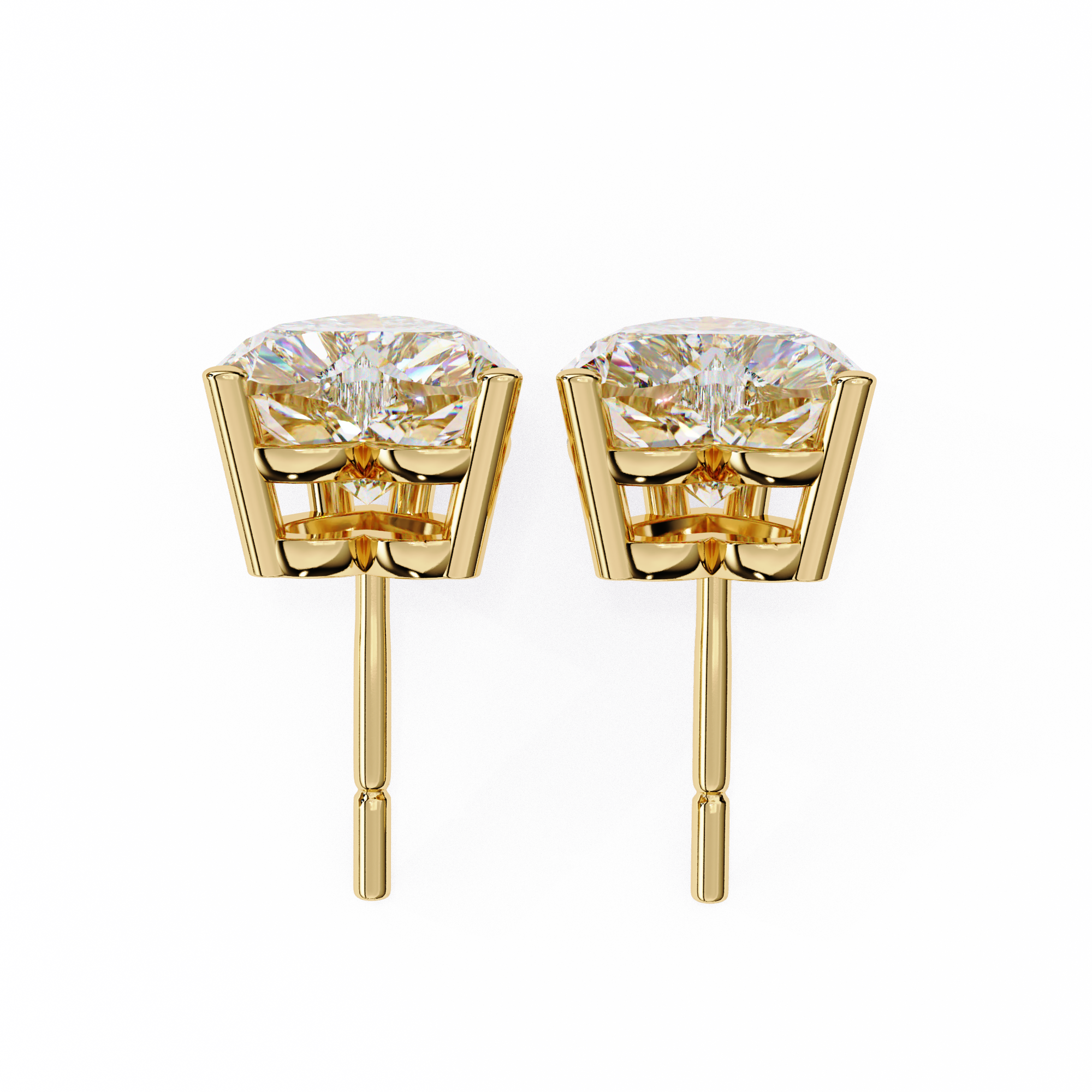 Lumina Star Pavé Diamond Stud Earrings — 10k–18k Gold