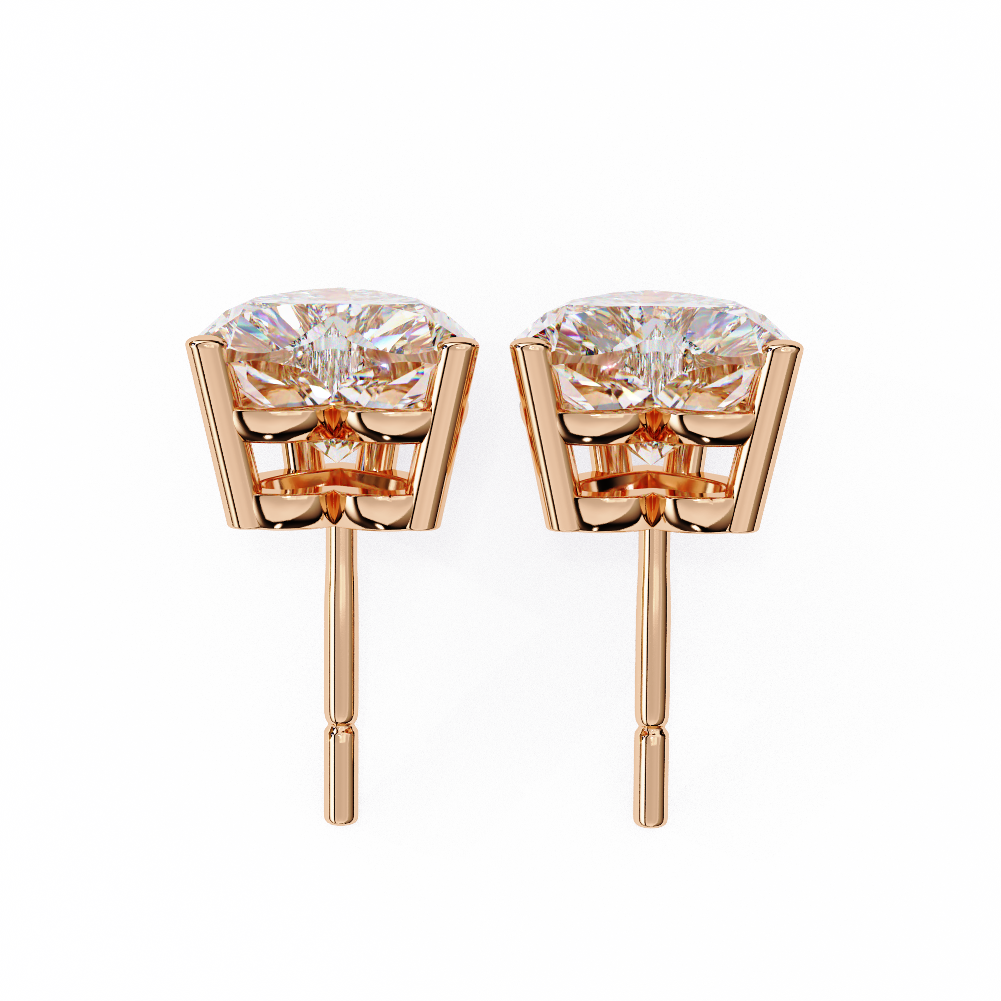 Lumina Star Pavé Diamond Stud Earrings — 10k–18k Gold