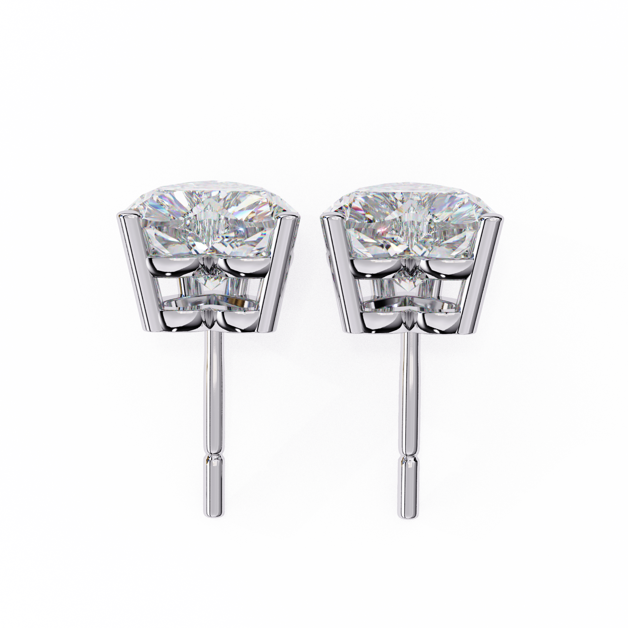 Lumina Star Pavé Diamond Stud Earrings — 10k–18k Gold