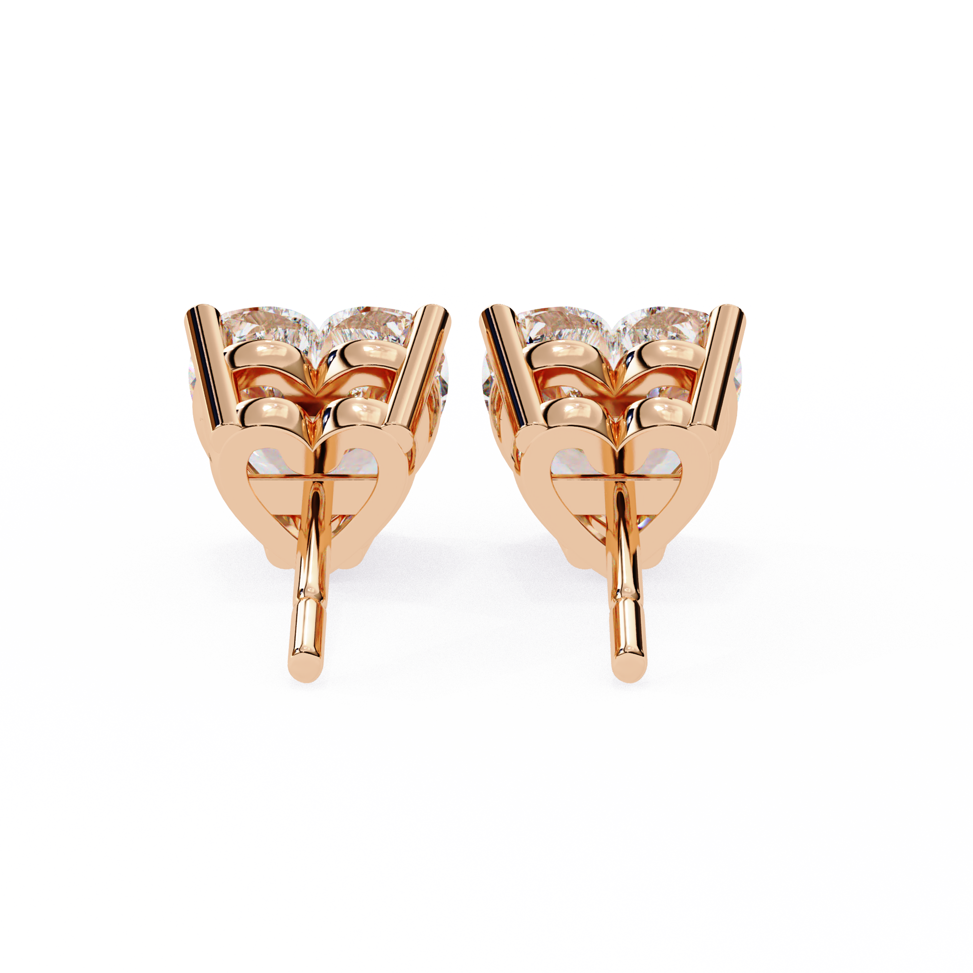 Lumina Star Pavé Diamond Stud Earrings — 10k–18k Gold