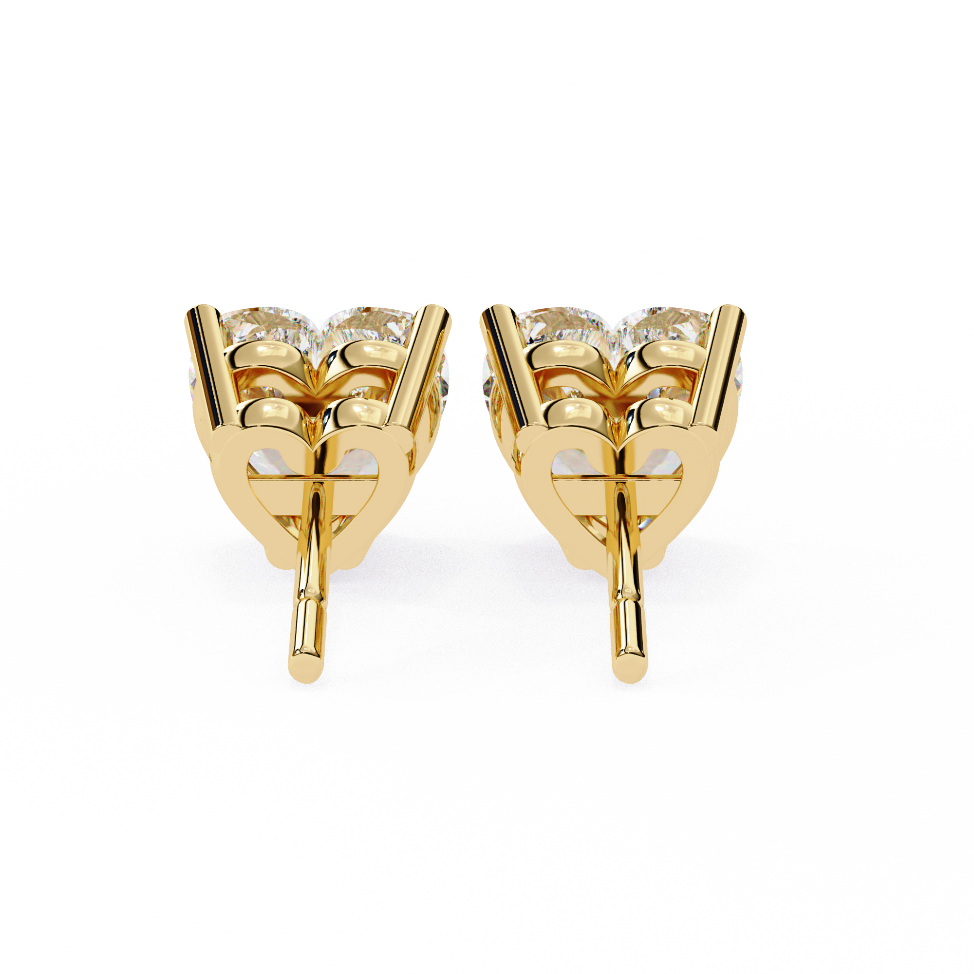 Lumina Star Pavé Diamond Stud Earrings — 10k–18k Gold