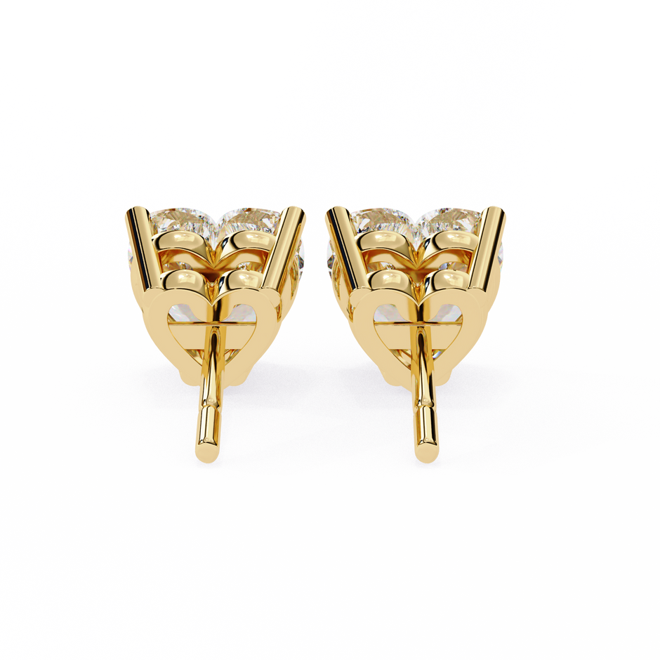 Lumina Star Pavé Diamond Stud Earrings — 10k–18k Gold