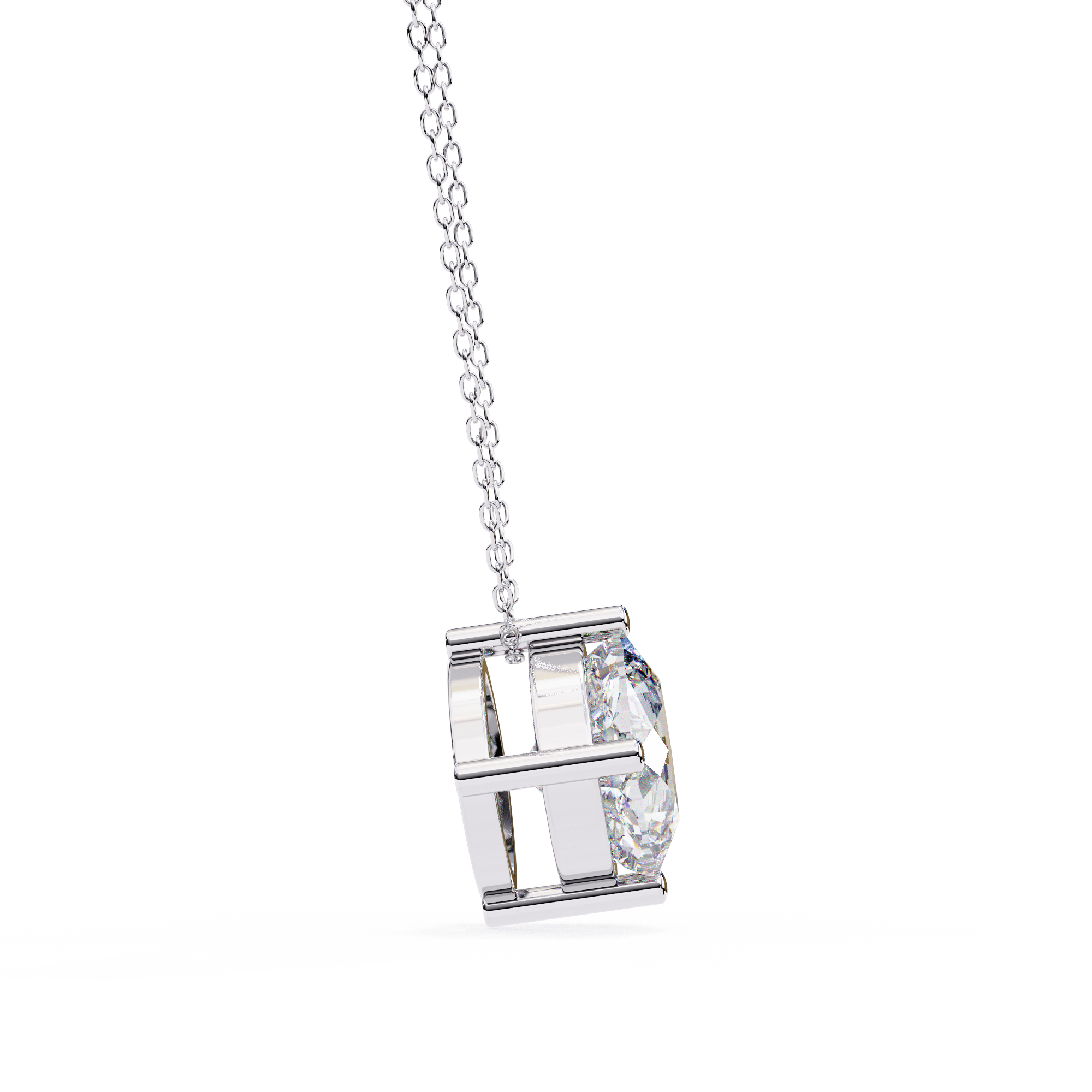 Elongated Pavé Bar Pendant