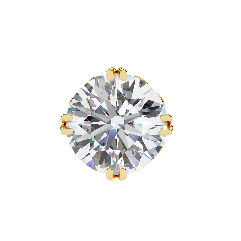 Essence Round Brilliant Stud Earrings — 10k–18k Gold