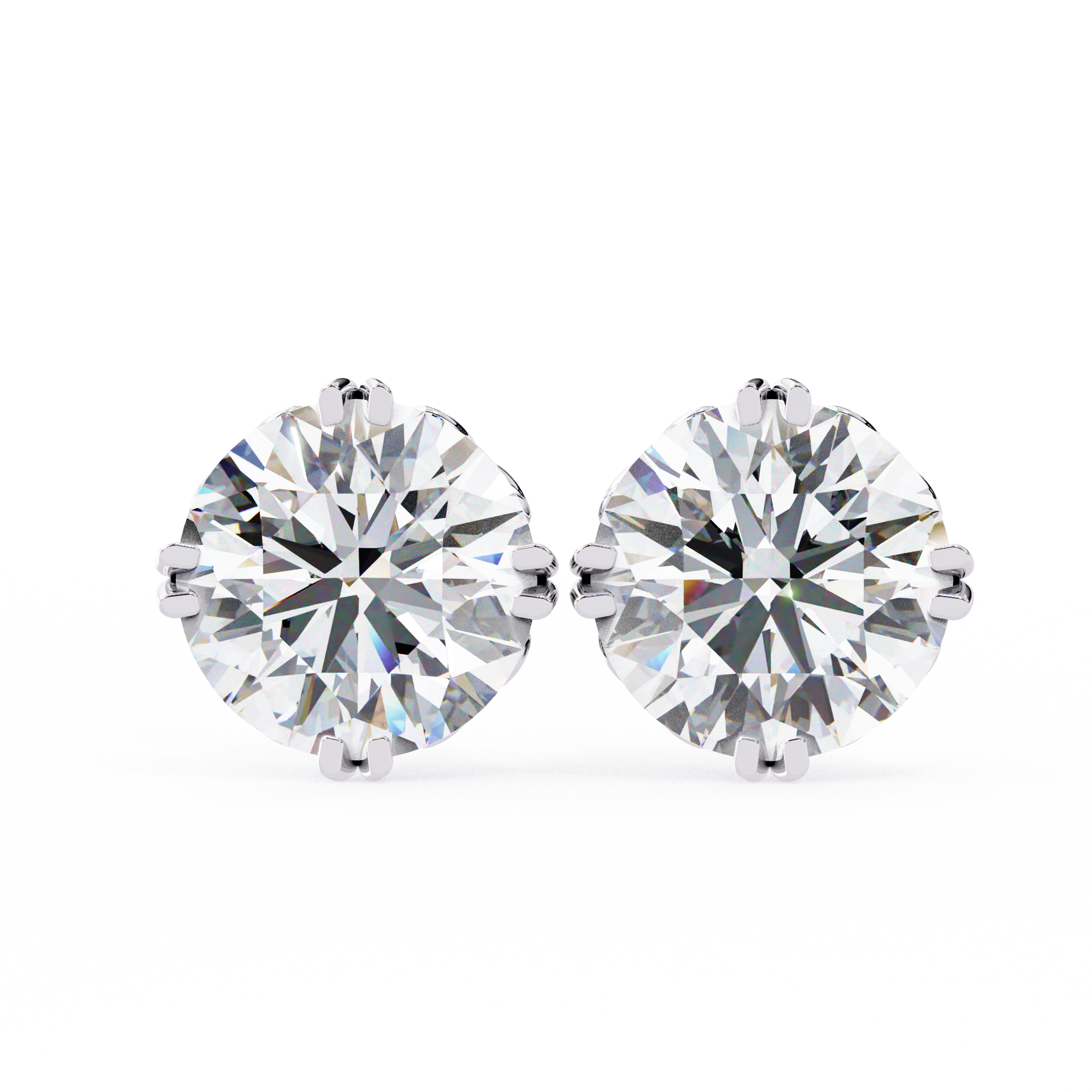 Essence Round Brilliant Stud Earrings — 10k–18k Gold