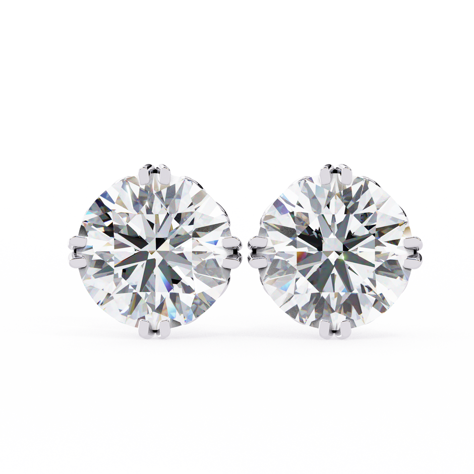 Essence Round Brilliant Stud Earrings — 10k–18k Gold