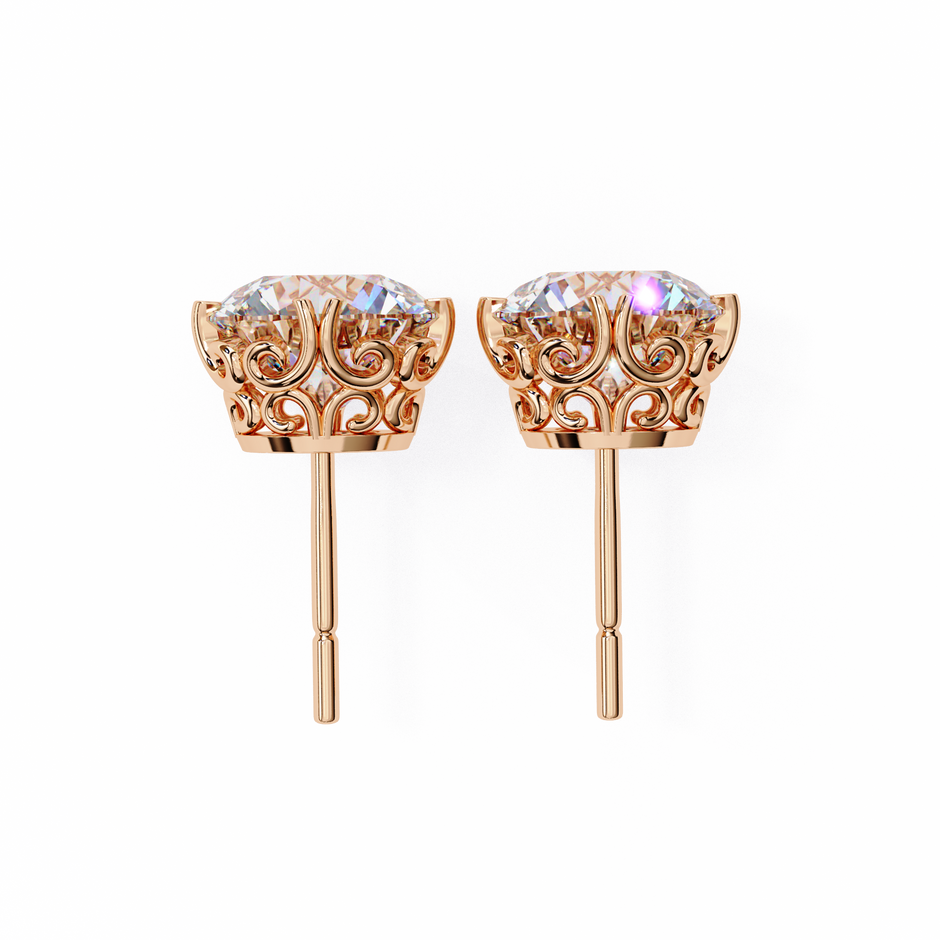 Essence Round Brilliant Stud Earrings — 10k–18k Gold