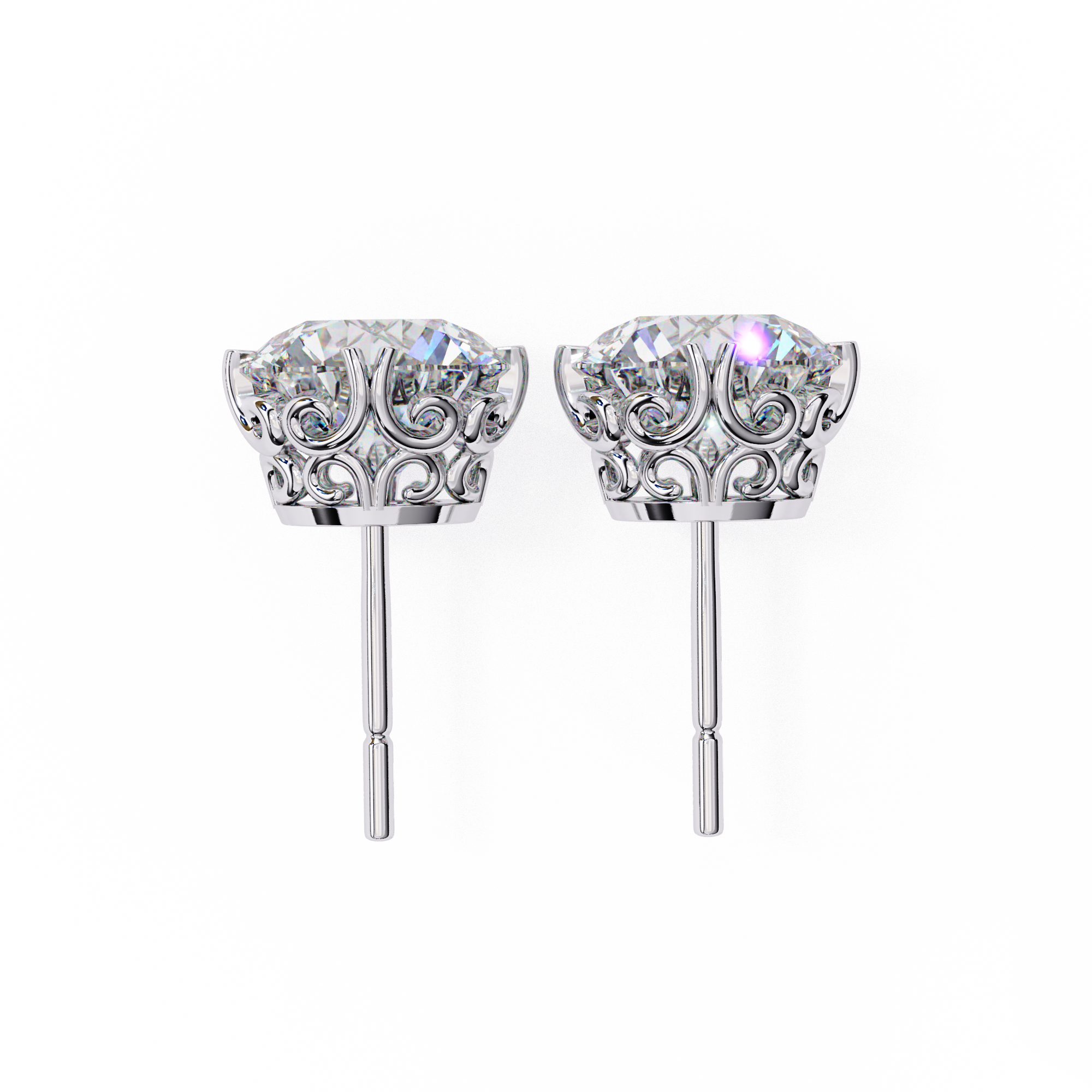 Essence Round Brilliant Stud Earrings — 10k–18k Gold