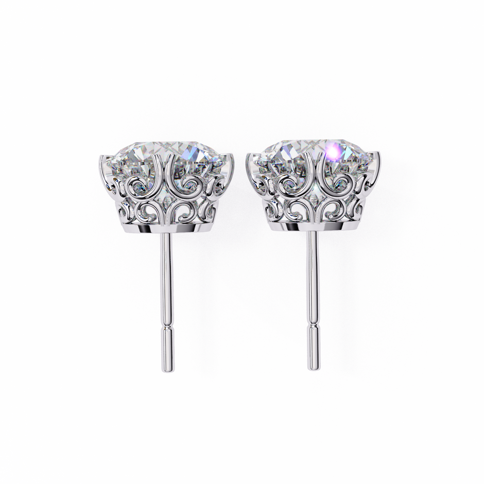 Essence Round Brilliant Stud Earrings — 10k–18k Gold