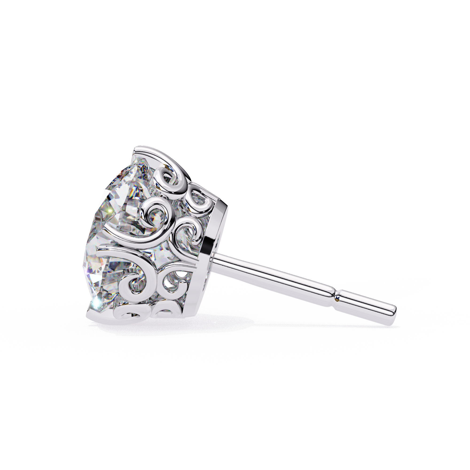 Essence Round Brilliant Stud Earrings — 10k–18k Gold