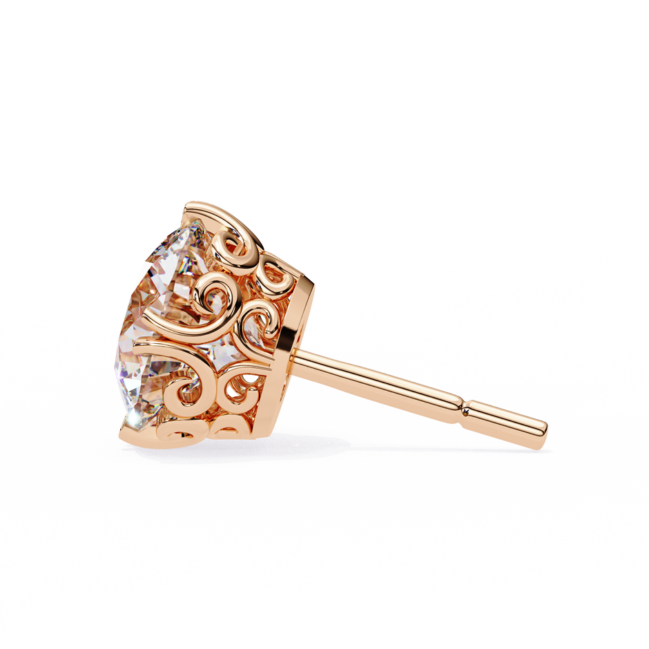 Essence Round Brilliant Stud Earrings — 10k–18k Gold