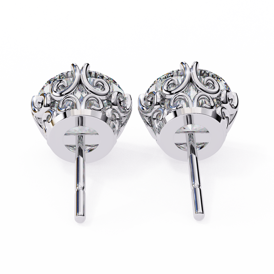 Essence Round Brilliant Stud Earrings — 10k–18k Gold