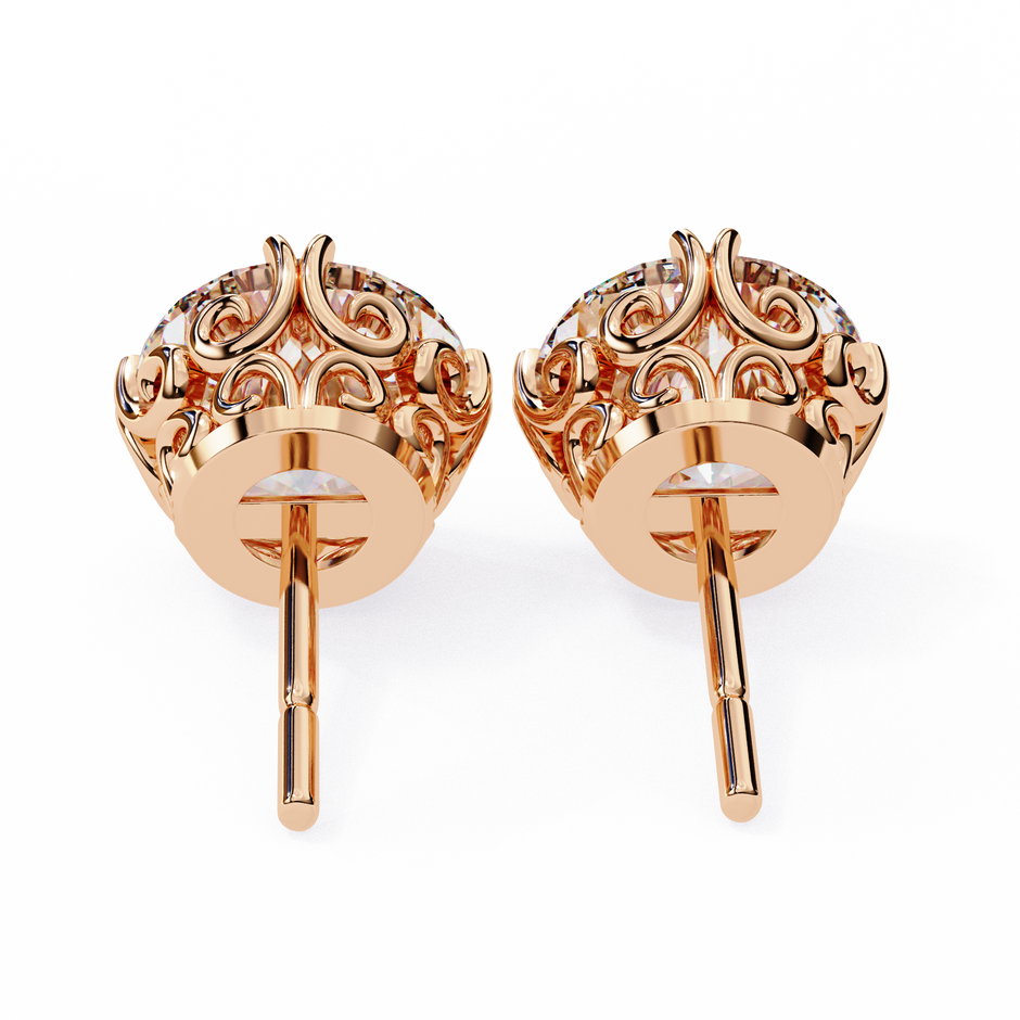 Essence Round Brilliant Stud Earrings — 10k–18k Gold