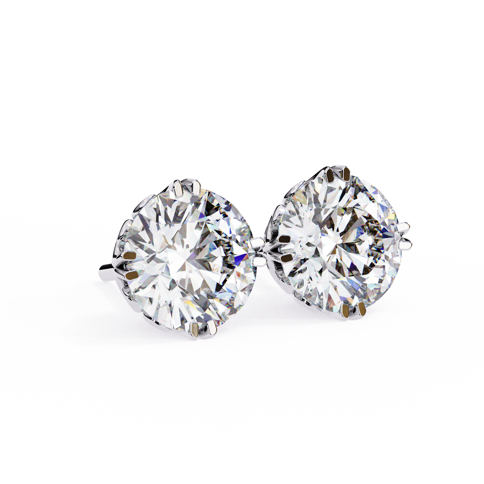 Essence Round Brilliant Stud Earrings — 10k–18k Gold