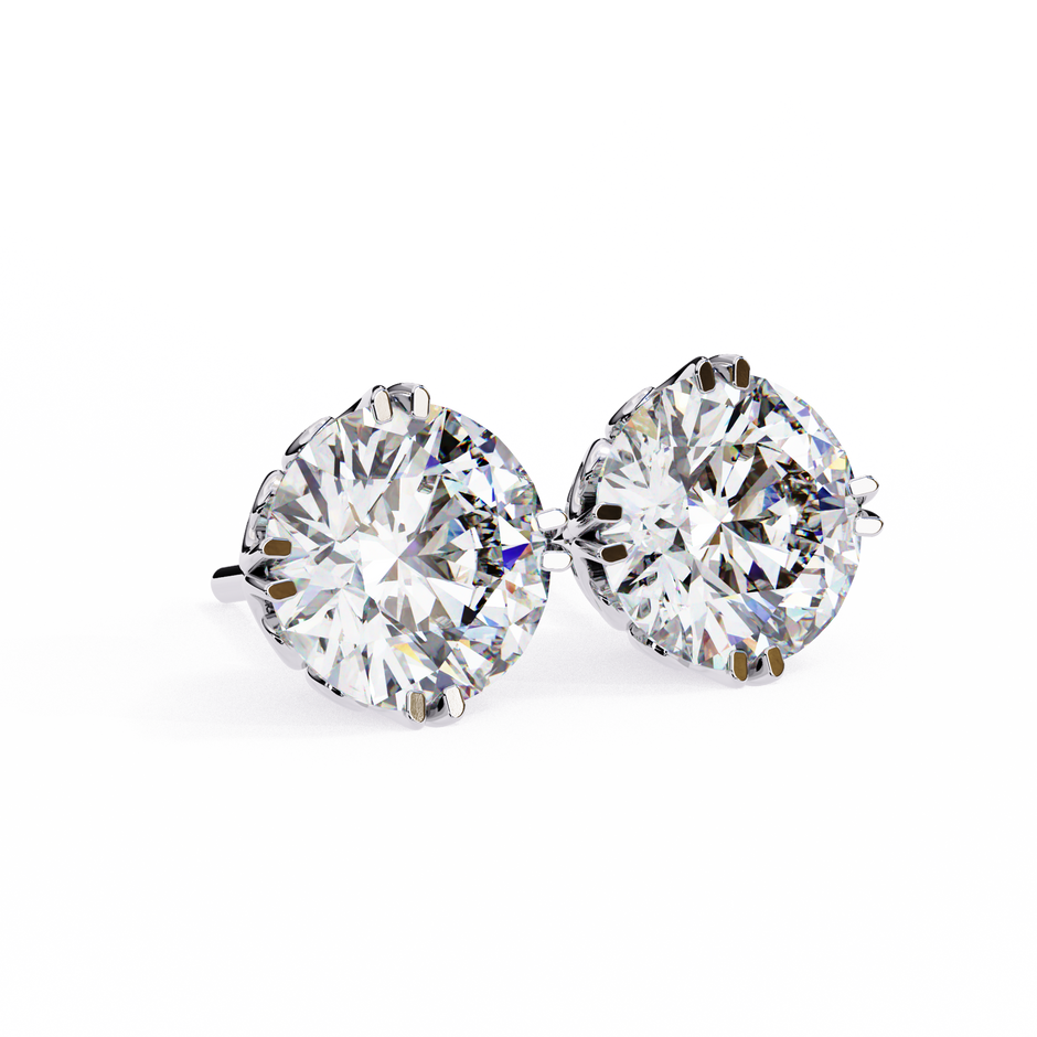 Essence Round Brilliant Stud Earrings — 10k–18k Gold