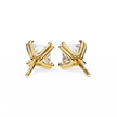 Couture Open-Bezel Diamond Stud Earrings — 10k–18k Gold