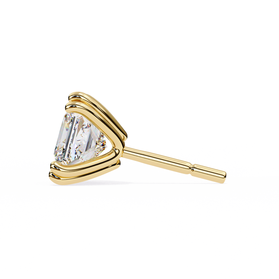 Élégance Princess Diamond Stud Earrings — 10k–18k Gold
