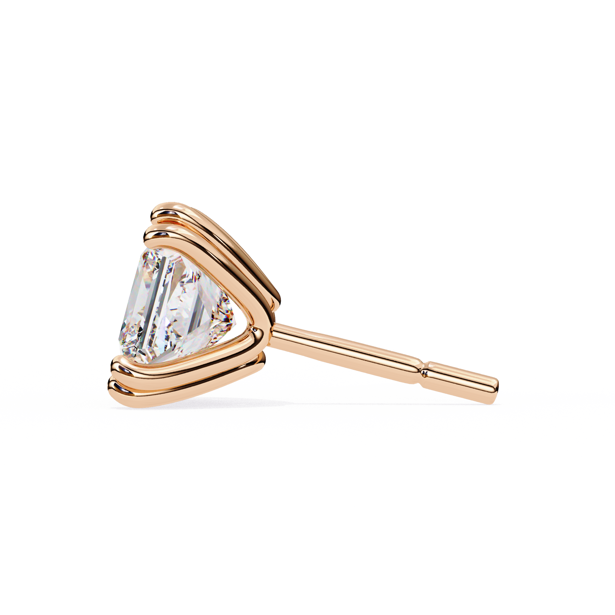 Élégance Princess Diamond Stud Earrings — 10k–18k Gold