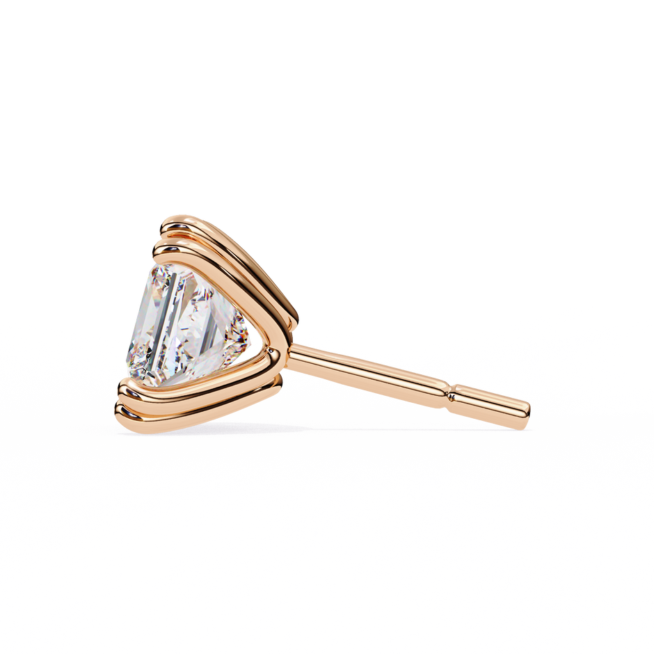 Élégance Princess Diamond Stud Earrings — 10k–18k Gold