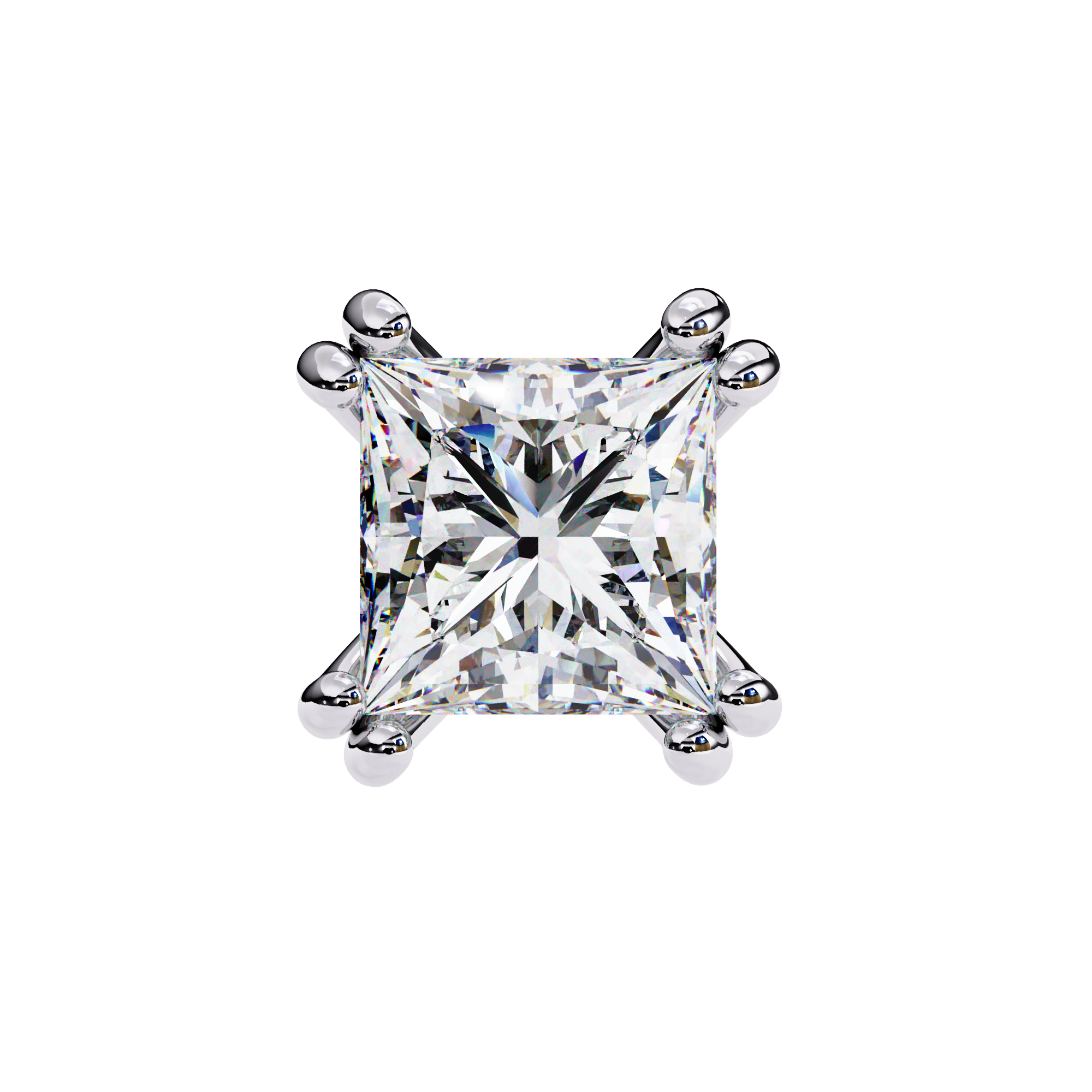 Couture Open-Bezel Diamond Stud Earrings — 10k–18k Gold