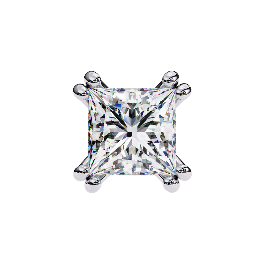 Élégance Princess Diamond Stud Earrings — 10k–18k Gold