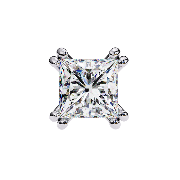 Élégance Princess Diamond Stud Earrings — 10k–18k Gold