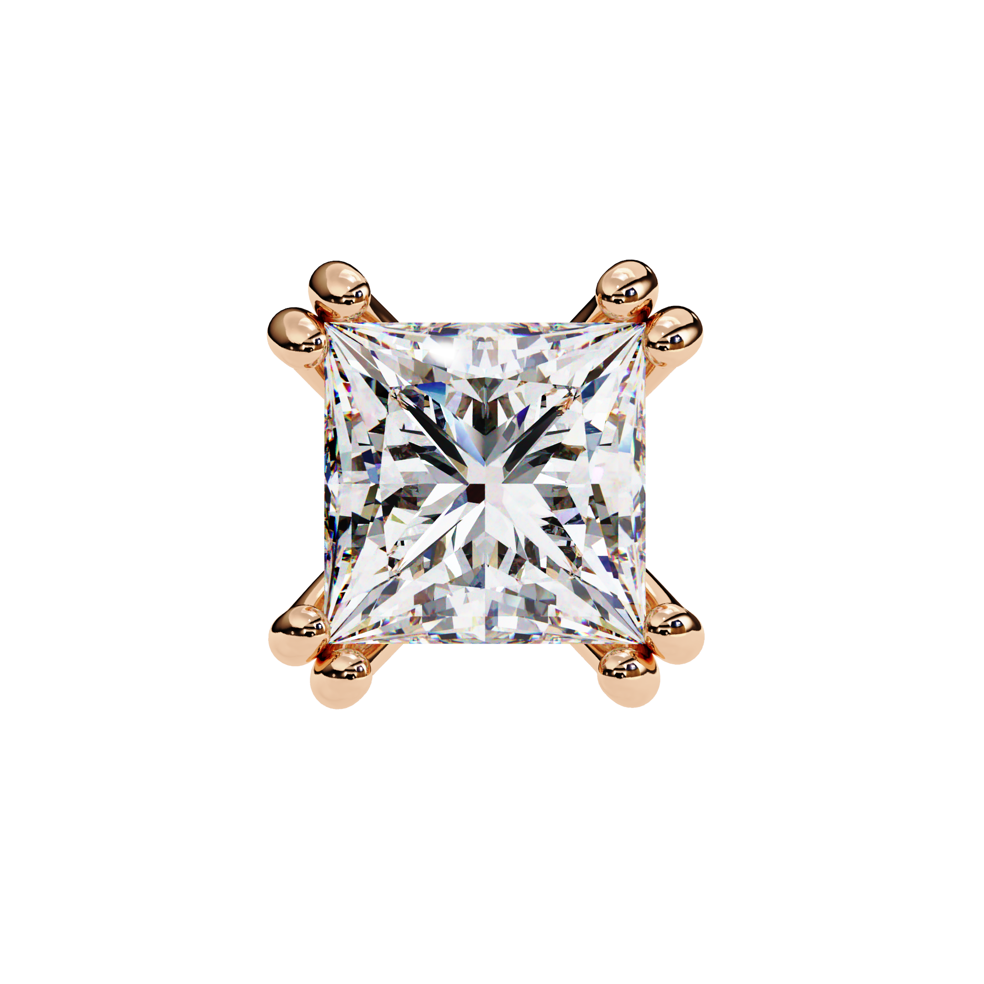 Couture Open-Bezel Diamond Stud Earrings — 10k–18k Gold